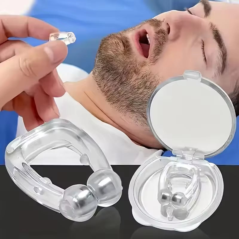 Anti Snoring Device Silicone Nose Clip Magnetic Sleep Tray Sleeping Aid Improve Sleeping Easy Breathe Apnea Guard Night Devices
